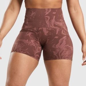 Gymshark Cherry Brown Print Power Shorts